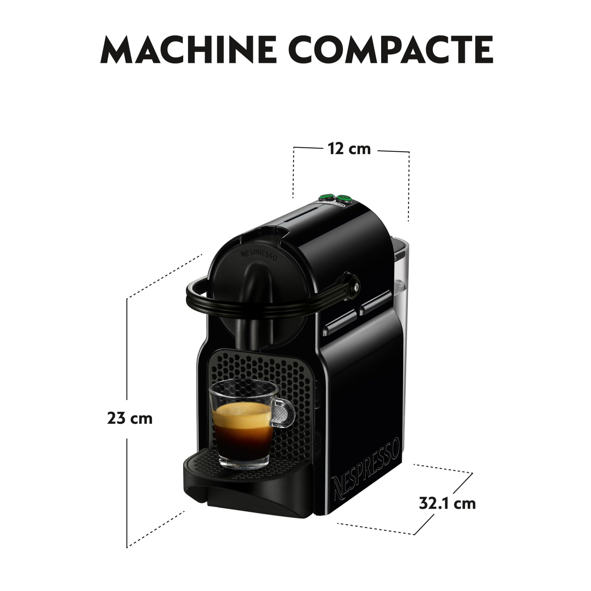 Inissia, Machine à Café Automatique, Machine à Capsules pour une Seule Tasse - NovaCaffe Edition